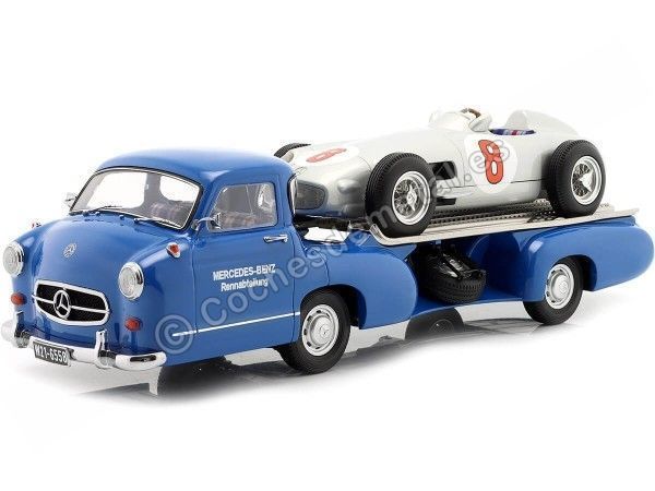 Cochesdemetal.es 1955 Mercedes-Benz "El Milagro Azul" + W196 Nº8 "Flecha de Plata" 1:18 Werk83 W1801803 W1801701