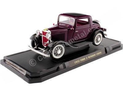 Cochesdemetal.es 1932 Ford 3-Windows Coupé Violeta/Negro 1:18 Lucky Diecast 92248