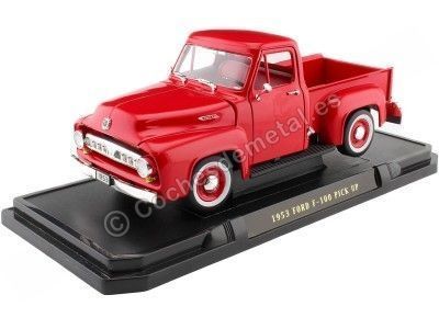 Cochesdemetal.es 1953 Ford F-100 Pickup Rojo 1:18 Lucky Diecast 92148