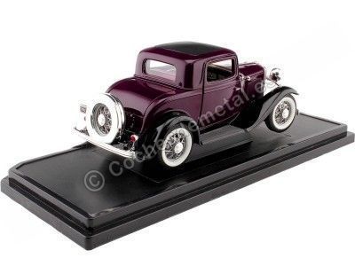 Cochesdemetal.es 1932 Ford 3-Windows Coupé Violeta/Negro 1:18 Lucky Diecast 92248 2