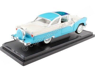 Cochesdemetal.es 1955 Ford Fairlane Crown Victoria Blanco/Azul 1:18 Lucky Diecast 92138 2