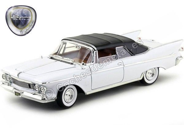 Cochesdemetal.es 1961 Chrysler Imperial Crown Convertible Blanco/Negro 1:18 Lucky Diecast 20138