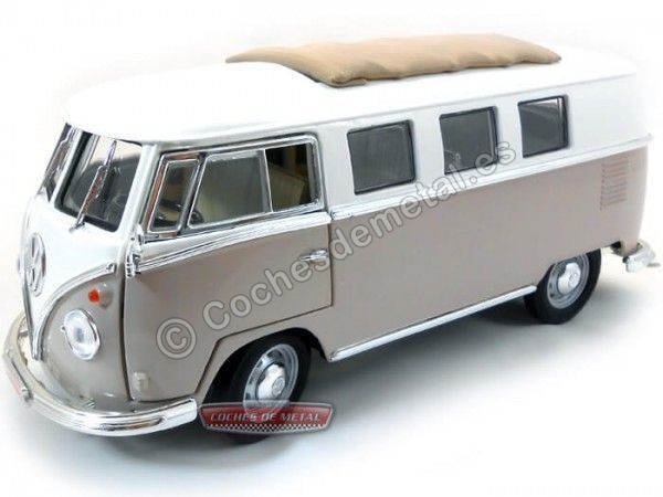1962 Volkswagen Microbus Combi Type 2 T1 Crema-Blanco 1:18 Lucky Diecast 92327 Cochesdemetal 1 - Coches de Metal 