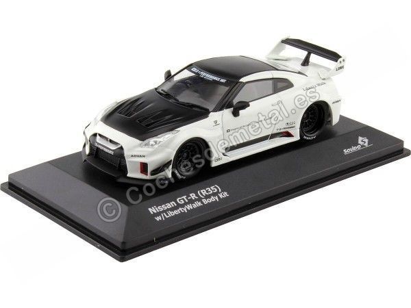 Cochesdemetal.es 2020 Nissan GTR-R (R35) Liberty Walk Body Kit Blanco/Negro 1:43 Solido S4311203