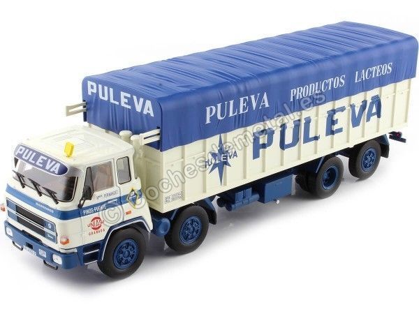 CARSDEMETAL.ES 1978 BARREIROS TRUCK 82/35 D "PULLEVA DAIRY PRODUCTS" BLEU / BLANC 1:43 SALVAT PEG010