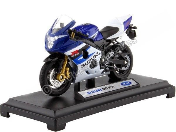 Cochesdemetal.es 2008 Suzuki GSX-R 750 Blue / Blanca 1:18 Welly 12803