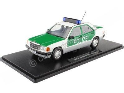 Cochesdemetal.es 1993 Mercedes-Benz 190 W201 Policía Alemania Verde/Blanco 1:18 Triple-9 1800314