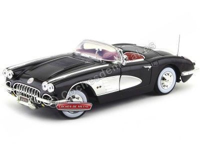 Cochesdemetal.es 1958 Chevrolet Corvette Convertible Negro 1:18 Motor Max 73109