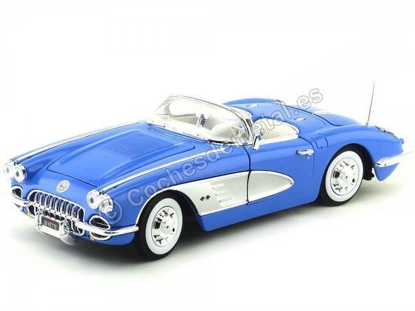 Cochesdemetal.es 1958 Chevrolet Corvette Convertible Azul 1:18 Motor Max 73109