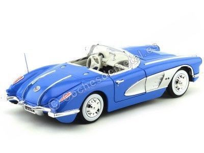 Cochesdemetal.es 1958 Chevrolet Corvette Convertible Azul 1:18 Motor Max 73109 2