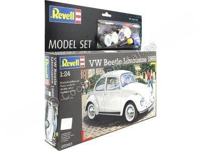 Cochesdemetal.es 1968 Volkswagen Beetle limousine "Kit de modèle en plastique" Blanco 1:24 Revell 67083