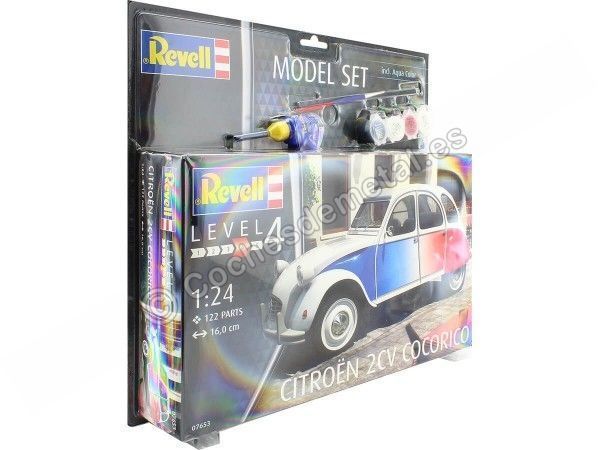 CARSDEMETAL.ES 1986 Citroen 2cv Cocorico Kit de modèle en plastique "blanc / bleu / rouge 1:24 Revell 67653