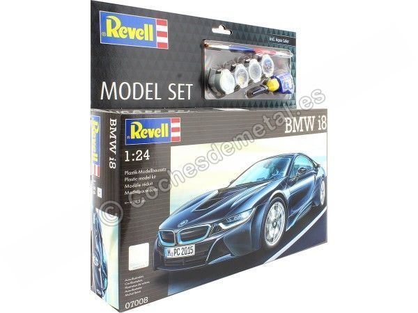 Cochesdemetal.es 2014 BMW i8 "Kit de modèle en plastique" Negro 1:24 Revell 67008