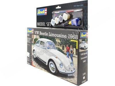 Cochesdemetal.es 1968 Volkswagen Beetle limousine "Kit de modèle en plastique" Blanco 1:24 Revell 67083 2