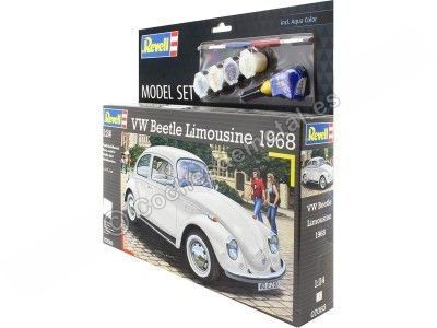 Cochesdemetal.es 1968 Volkswagen Beetle Limousine "Plastic Model Kit" Blanco 1:24 Revell 67083 2