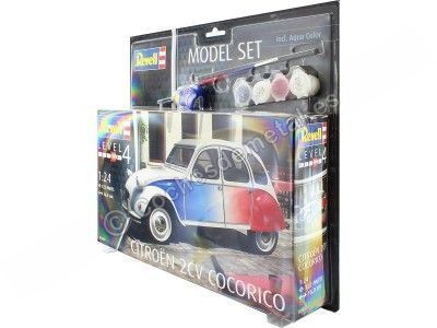 CARSDEMETAL.ES 1986 Citroen 2cv Cocorico Kit de modèle en plastique "blanc / bleu / rouge 1:24 Revell 67653 2