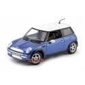 Carsdemetal.es 2004 Mini Coper R50 Blue-Blanco 1:18 Motor Max 73114