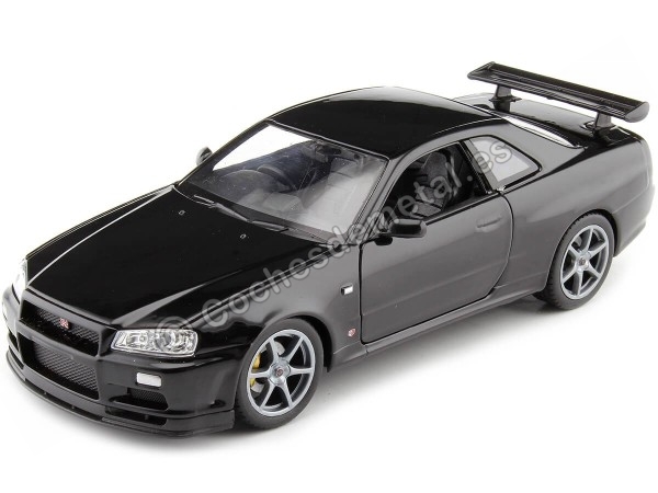 Cochesdemetal.es 1999 Nissan Skyline GT-R (R34) Negro 1:24 Welly 24108