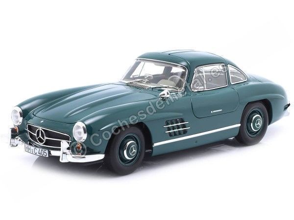 Cochesdemetal.es 1954 Mercedes-Benz 300 SL Gullwing "Alas de Gaviota" W198 Verde Oscuro 1:18 Norev HQ 183851