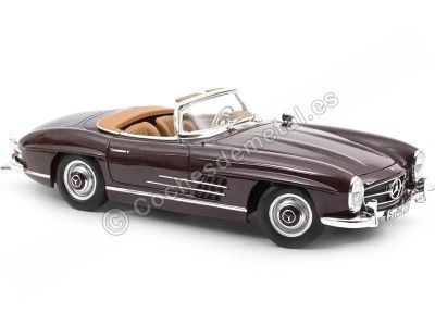 Cochesdemetal.es 1957 Mercedes-Benz 300 SL Roadster W198 Granate Oscuro 1:18 Norev HQ 183891