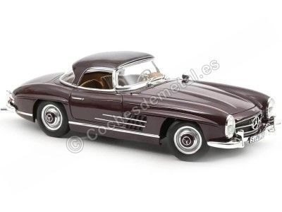 Cochesdemetal.es 1957 Mercedes-Benz 300 SL Roadster W198 Granate Oscuro 1:18 Norev 183891 2