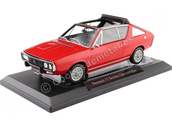 Cochesdemetal.es 1975 Renault 17 R17 Gordini Descapotable Rojo 1:18 Norev 185371