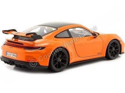 Cochesdemetal.es 2022 Porsche 911 (992) GT3 Naranja Gulf 1:18 Maisto Premiere 36458 2