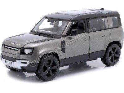 Cochesdemetal.es 2022 Land Rover Defender 110 Gris Oscuro Metalizado 1:24 Bburago 18-21101