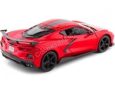 Cochesdemetal.es 2020 Chevrolet Corvette Stingray Coupe High Wing Rojo/Negro 1:24 Maisto 31534 2