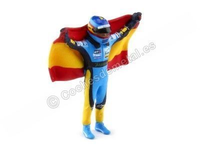 Carsdemetal.ES 2005 Renault R25 Fernando Alonso avec drapeau de l'Espagne 2005 Champion du monde 1:43 Cartix CT068 2