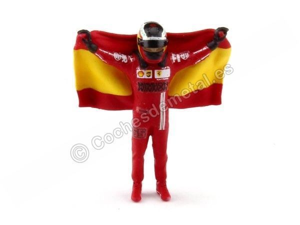 Cochesdemetal.es 2023 Ferrari SF-23 Carlos Sainz Ganador GP Singapur Con Bandera de España 1:43 Cartrix CT071