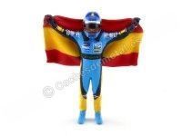 2005 Renault R25 Figura Fernando Alonso con Bandera de España 2005 Campeón Del Mundo 1:43 Cartrix CT068