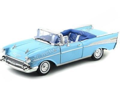1957 Chevrolet Bel Air Open Convertible Azul 1:18 Motor Max 73175 Cochesdemetal.es