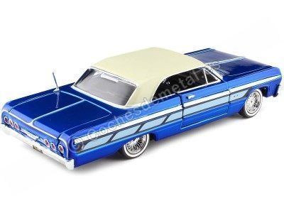 Cochesdemetal.es 1964 Chevrolet Impala Lowrider Azul/Blanco 1:24 Motor Max 79021 2
