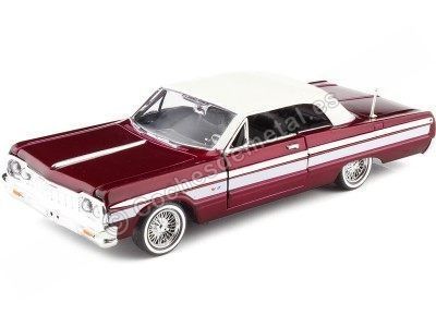 Cochesdemetal.es 1964 Chevrolet Impala Lowrider Granate/Blanco 1:24 Motor Max 79021