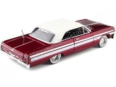 Cochesdemetal.es 1964 Chevrolet Impala Lowrider Granate/Blanco 1:24 Motor Max 79021 2