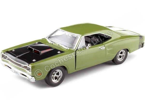 Cochesdemetal.es 1969 Dodge Coronet Super Bee Verde/Negro 1:24 Motor Max 73315