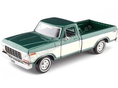 Cochesdemetal.es 1979 Ford F150 Pickup Custom Verde/Beige 1:24 Motor Max 79346