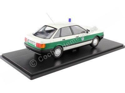 Cochesdemetal.es 1989 Audi 80 B3 Policía Alemana Blanco/Verde 1:18 Triple-9 1800345 2