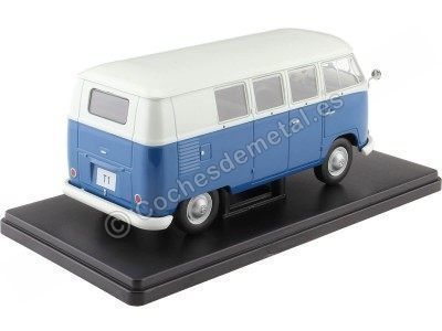 Cochesdemetal.es 1960 Volkswagen VW T1 Kombi Azul/Blanco 1:24 WhiteBox 124179 2