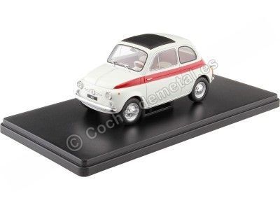 Cochesdemetal.es 1960 Fiat 500 Blanco/Rojo 1:24 WhiteBox 124182