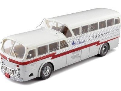 Cochesdemetal.es 1970 Pegaso Bus Z-403 Monocasco "Enasa Madrid Barcelona" [M-2234-P] Plateado/Blanco 1:43 Salvat PEG020