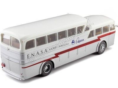 Cochesdemetal.es 1970 Pegaso Bus Z-403 Monocasco "Enasa Madrid Barcelona" [M-2234-P] Plateado/Blanco 1:43 Salvat PEG020 2