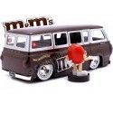 CARSDEMETAL.ES 1965 Ford Econoline + Figure "M & MS Red" Brown / Silver 1:24 JADA TOYS 32027 253255065