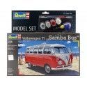 Cochesdemetal.es 1961 Volkswagen T1 Samba Bus "Kit de modèle en plastique" Rojo / Blanco 1:24 Revell 67399