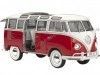 Cochesdemetal.es 1961 Volkswagen T1 Samba Bus "Plastic Model Kit" Rojo/Blanco 1:24 Revell 67399