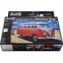 Cochesdemetal.es 1961 Volkswagen T1 Samba Bus "Kit de modèle en plastique" Rojo / Blanco 1:24 Revell 67399