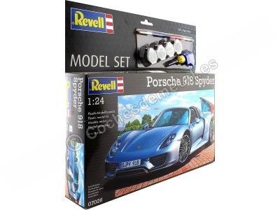 Cochesdemetal.es 2015 Porsche 918 Spyder "Plastic Model Kit" Plateado 1:24 Revell 67026