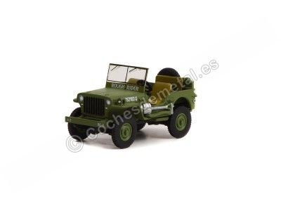 Cochesdemetal.es 1942 Willys MB Jeep U.S. Army 2ª Guerra Mundial "Battalion 64 Series 2" Verde 1:64 Greenlight 61020A