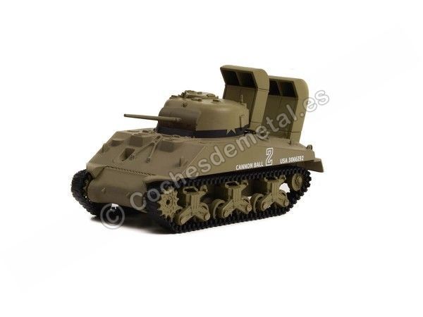 Cochesdemetal.es 1944 Tanque M4 Sherman con Sistema de Vadeo "Battalion 64 Series 2" Verde 1:64 Greenlight 61020B